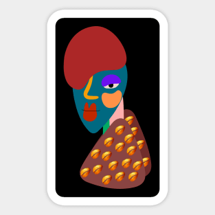 French Girl with Cowrie Shell Sweater Sticker